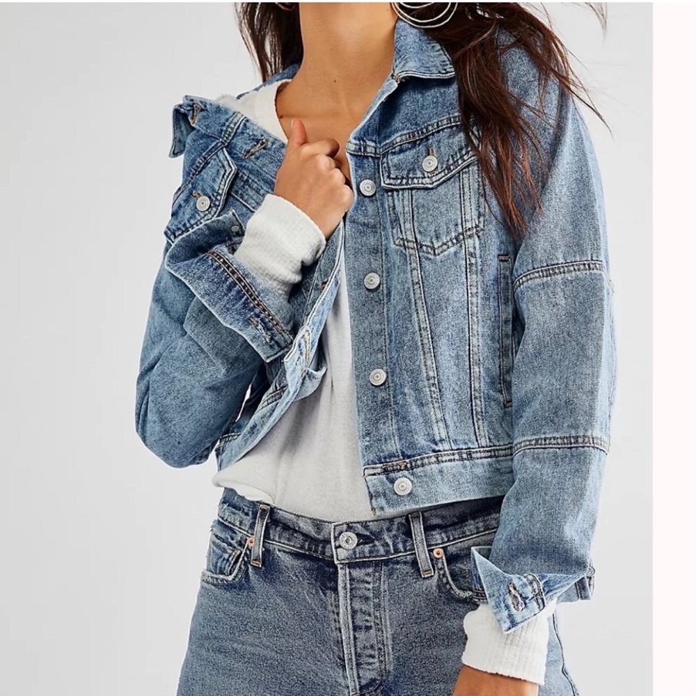 We the Free People Light Blue Rumor Denim Jacket - Picture 3 of 10